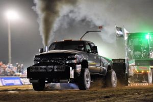 truck pulling at an outdoor truck pulling event